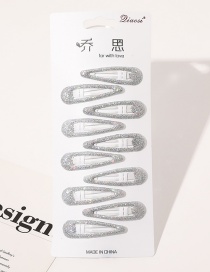Fashion Water Drop Glitter Silver Metal Paint Geometric Hollow Hairpin Set