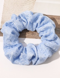 Fashion Sky Blue Lace Double Stitching Printed Large Intestine Ring Hair Rope