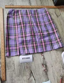 Fashion Purple Plaid Skirt