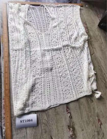 Fashion White Knitted Crochet Pattern Top