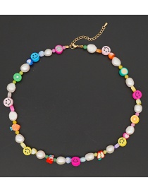 Collar De Perlas Tejidas Con Emoticonos De Colores De Candy