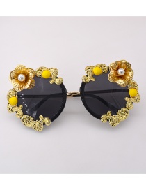 Gafas De Sol Con Cadena De Flores Y Perlas De Diamantes De Imitación Tallados