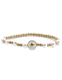 Fashion Star Copper Beads Pearls And Stars Bracelet