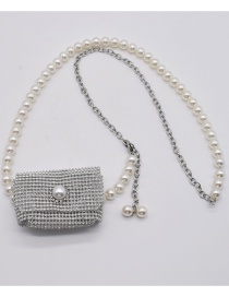 Cadena De Cuerpo De Perlas Con Incrustaciones De Diamantes