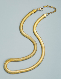 Collar De Cadena De Hueso De Serpiente Chapado En Oro De 18 Quilates