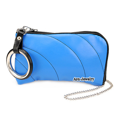Charming Blue Simple Design PU Messenger bags