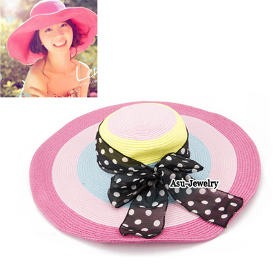 Ethnic Pink Roll Up Beach Hat