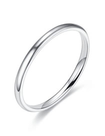 Fashion Silver Titanium Geometric Ring