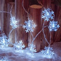Decoración Colgante De Luces Luminosas De Cadena De Copos De Nieve De Navidad De Pvc (con Electrónica)