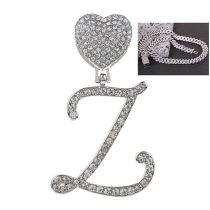 Collar De 26 Letras Con Corazón De Diamantes De Aleación