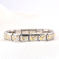 Fashion Gold Stainless Steel Geometric Square Module Bracelet
