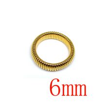Fashion Gold-6mm Stainless steel gold plated elastic men's ring