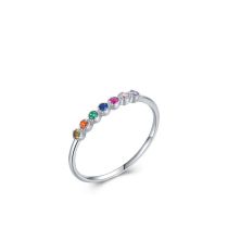 Fashion 5# Silver And Diamond Geometric Ring