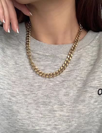 Fashion Gold Titanium Geometric Chain Necklace