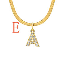 Fashion 2#e Titanium Steel Diamond 26 Alphabet Snake Bone Chain Necklace