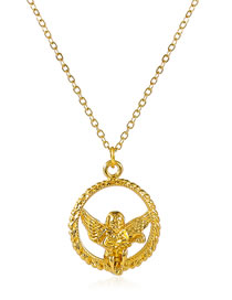 Fashion Gold Alloy Geometric Angel Necklace