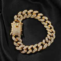 Fashion (alloy 2024 New Model) Gold Alloy Diamond Chain Mens Bracelet