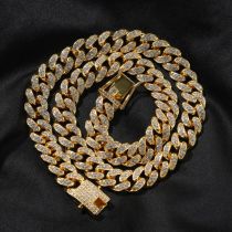Fashion (alloy 2024 New Model) Gold Alloy Diamond Chain Necklace For Men