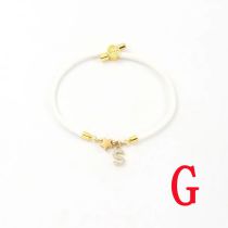 Fashion White Star Titanium Steel + Copper Micro-inlaid Letters + Positioning Beads G Stainless Steel Diamond 26 Letter Star Bracelet