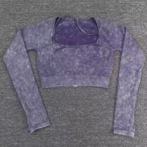 Fashion Purple Long Sleeves Matte Seamless Long Sleeves