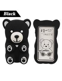 Inspired Black Bear Shape  Design Silicon Iphone 4 4s