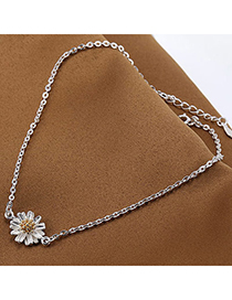 Joker Silver Color Flower Shape Decorated Simple Design Alloy Korean Fashion Bracelet