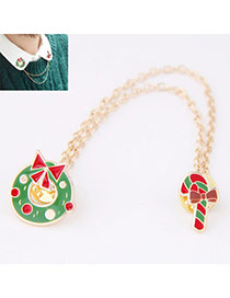Sweet Green Bowknot Decorated Asymmetry Design Alloy Korean Brooches