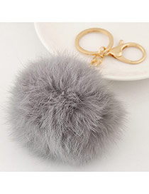 Fashion Gray Fur Ball Pendant Decorated Simple Design
