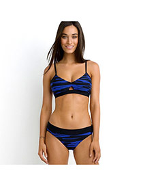 Sexy Blue Stripe Pattern Decorated Simple Design Polyester Sexy Bikini