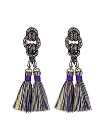 Vintage Purple Tassel Pendant Decorated Simple Design  Alloy Stud Earrings