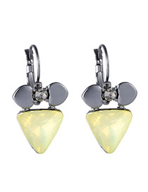 Fashion Yellow Triangle Pendant Decorated Simple Design Alloy Korean Earrings