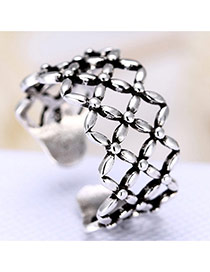 Fashion Silver Color Hollow Out Shape Design Simple Opening Ring