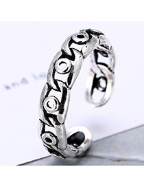 Personality Silver Color Round&chain Shape Decorated Simple Opening Ring