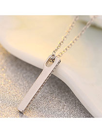 Sweet Silver Color Harmonica Pendant Decorated Pure Color Necklace